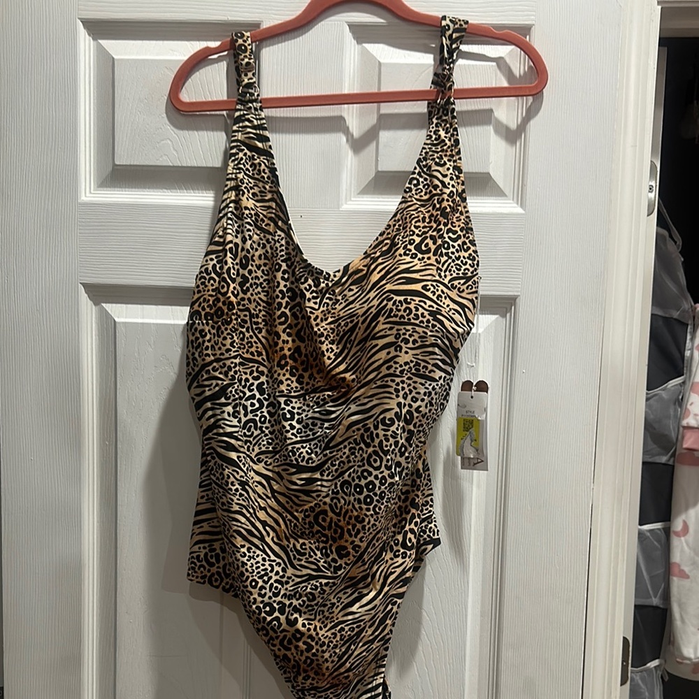Leopard Print One Piece Swimsuit